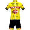 Fietskleding (Fietsshirt + Korte Koersbroek) 2022 Bingoal Pauwels Sauces WB - Rood Neongeel